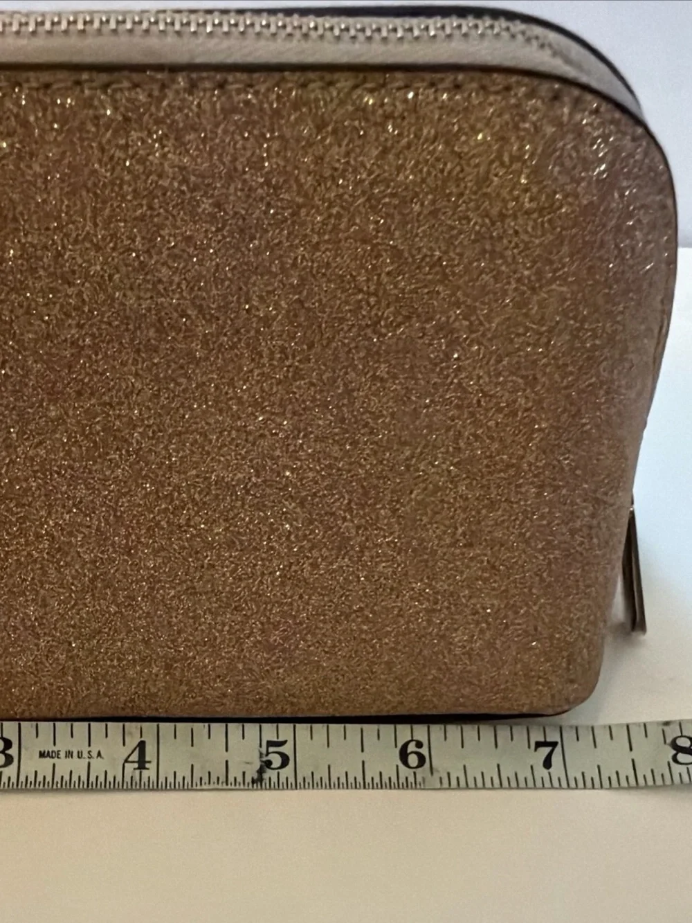 kate spade Glitter Zip Cosmetic Pouch in Gold Travel essential